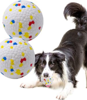 Dog Balls Toys for Aggressive Chewers, Indestructible Bouncy Floating Balls for Dogs to Fetch, Durable Solid Rubber Ball for Training (2 PCS)