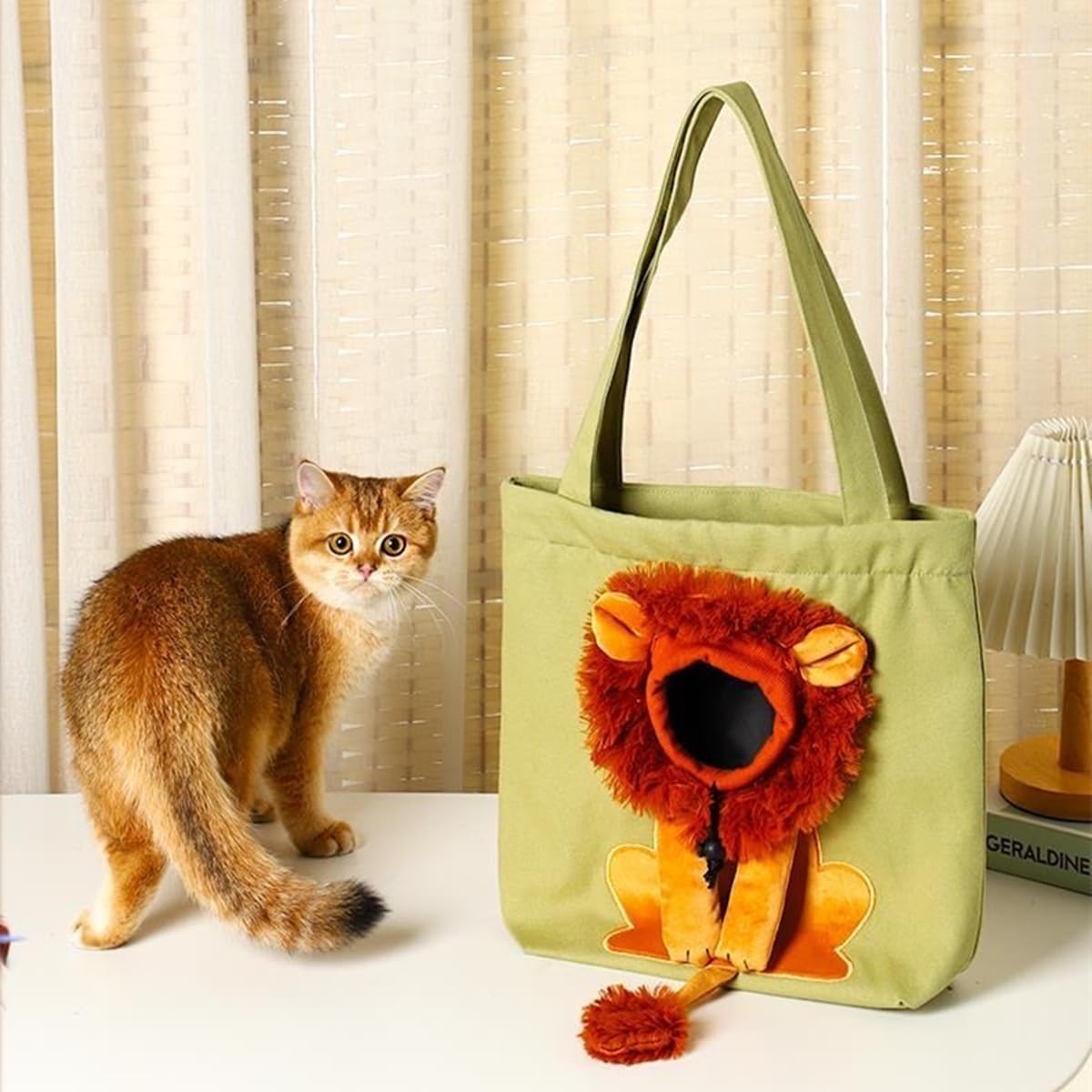 Pet Canvas Shoulder Bag Cat Carrier Portable Chest Cat Bag Outdoor Dog Tote Bag Travel Handbag for Small Cat Dog Animal Supplies ( Medium) - Image 2