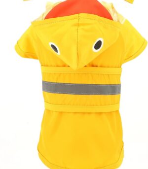 Cute Duck Dog Raincoat with Clear Hood and Harness Hole Adjustable Waterproof Rain Jacket for Small Medium Large Dogs Boy Girl Reflective Pet Poncho, Yellow, S