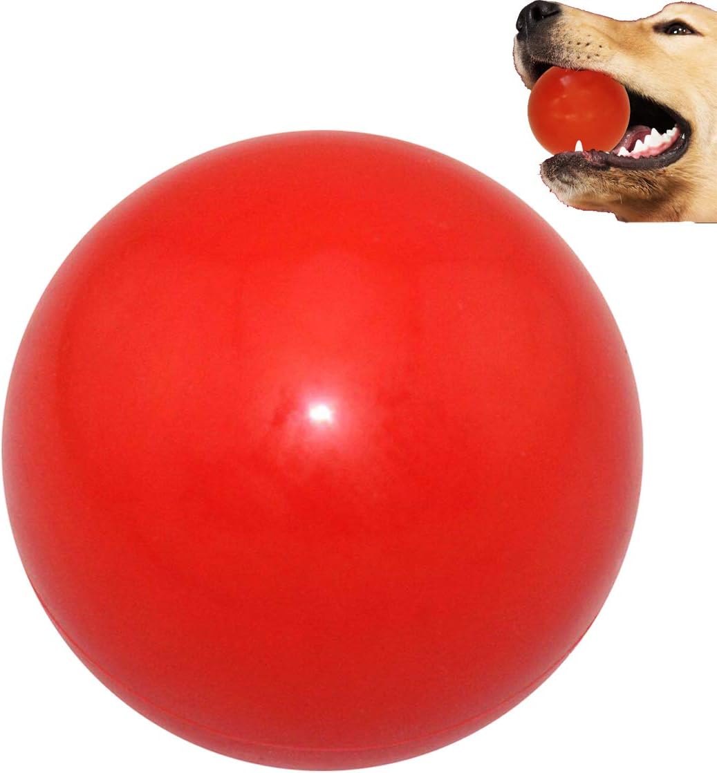 Durable Dog Ball for Chewing & Training, Tough Indestructible Dog Chew Toy, Solid Rubber Bouncy Ball, Cleans Your Dog's Teeth & Improves Mental Health