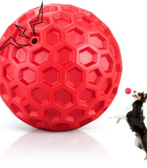 Indestructible Squeaky Dog Balls for Aggressive Chewers, Interactive Dog Toys for Aggressive Chewers for Relieving Anxiety, Dog Chew Toy Balls for Small Medium Large Dogs, Outdoor Dog Toys