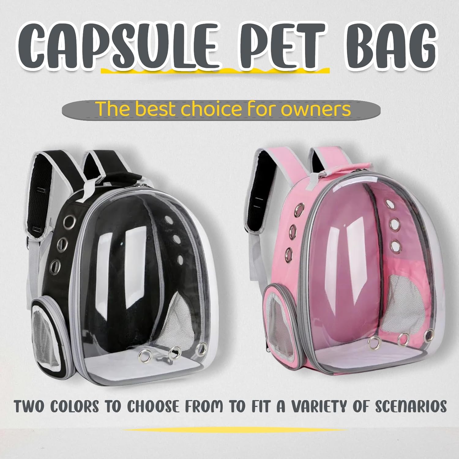 Cat Backpack Bubble, Cats and Dogs Pet Carrier Hard, Suitable for Cats Traveling Cat Bag Carrier, Transparent Outdoor Waterproof Spacecraft Pet Backpack Carrier - Image 2