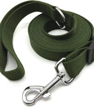 10FT Adjustable Dog Leash, Nylon Dog Leashes for Medium Large Dogs (Green)