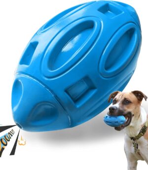 Squeaky Dog Toys for Aggressive Chewers: Rubber Puppy Chew Ball with Squeaker, Almost Indestructible and Durable Pet Toy for Medium and Large Breed